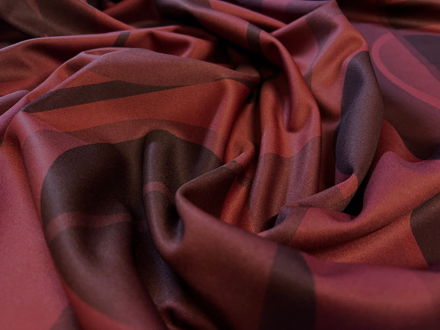 Marcella Scuba spandex Jersey Stretch Fabric, Per Metre - Retro Big Circles print