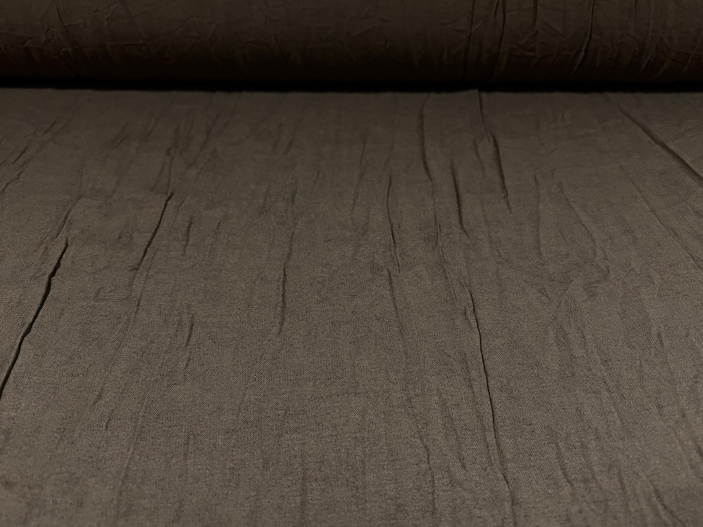 Crush woven dress fabric, per metre - plain - brown