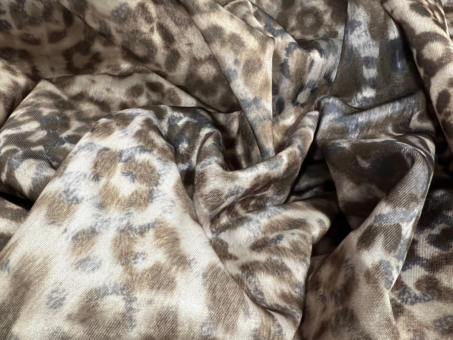 Scuba neoprene style stretch spandex double jersey fabric, per metre - Leopardskin flower fusion print