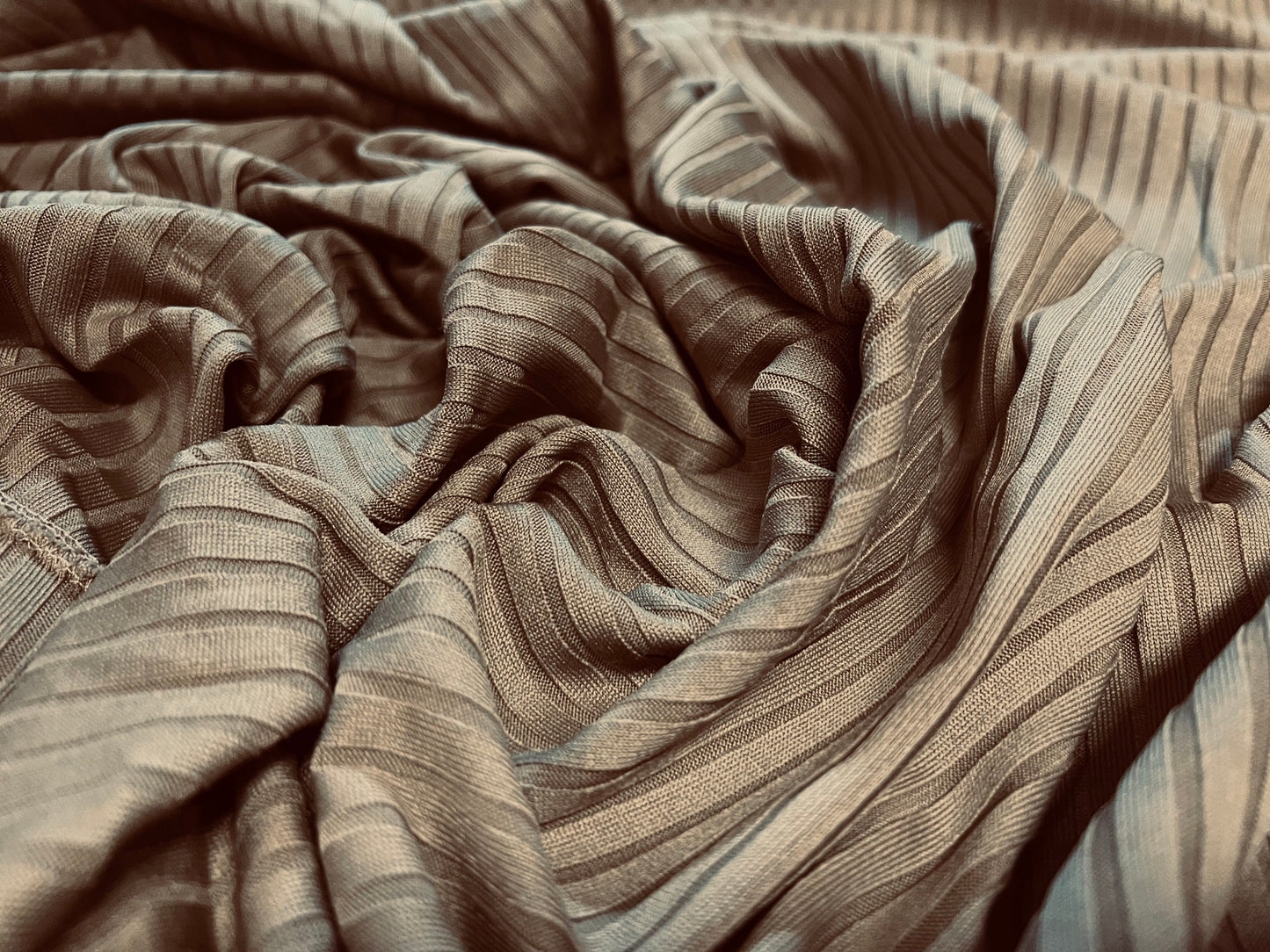 Stretch spandex rib jersey fabric, per metre - oatmeal
