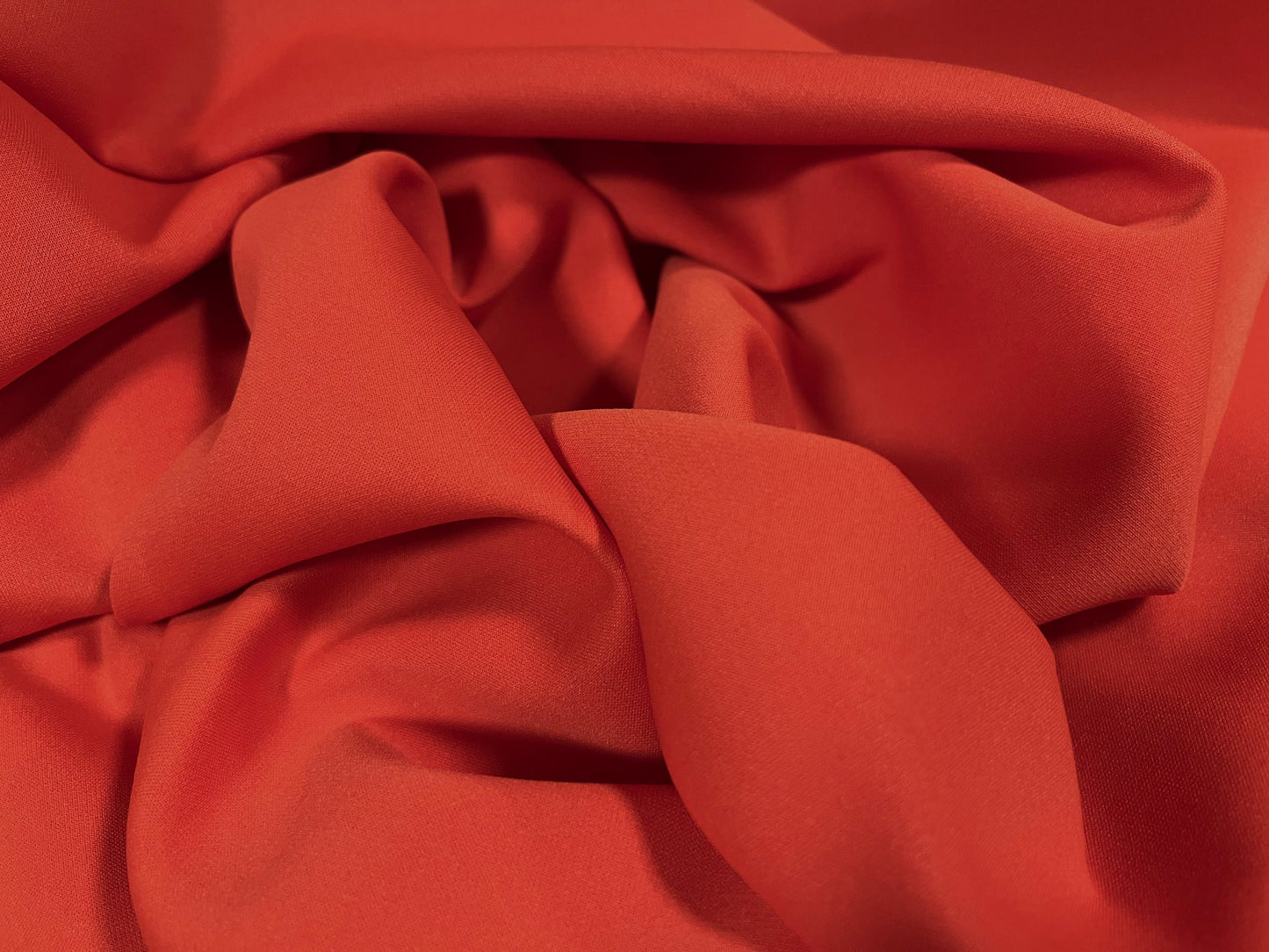 Scuba stretch spandex double jersey neoprene style fabric, per metre - plain - cherry tomato orange