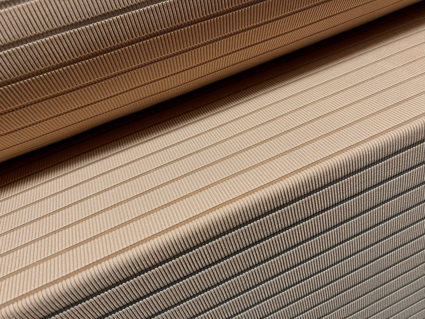 Needle-out stripe Stretch spandex ribbed jersey fabric, per metre - stone