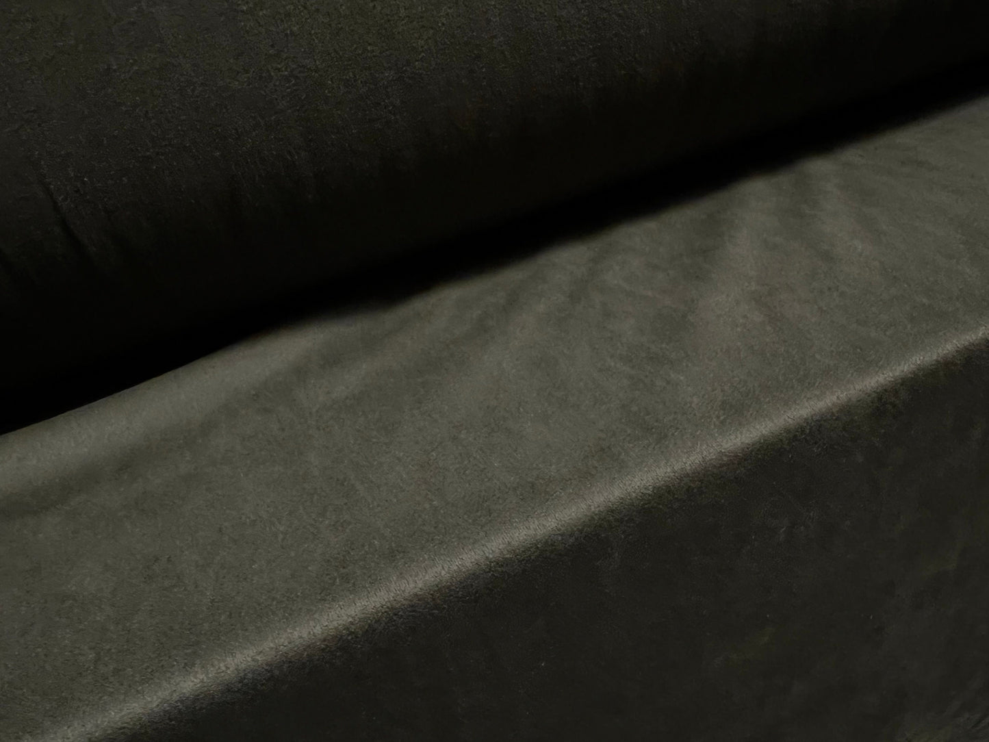 Faux suede stretch spandex jersey fabric, per metre - plain - dark khaki green
