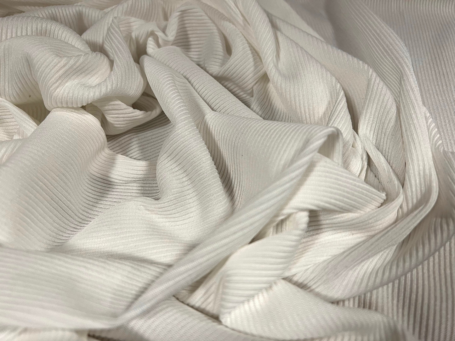 Stretch spandex rib bodycon jersey fabric, per metre - plain - ivory