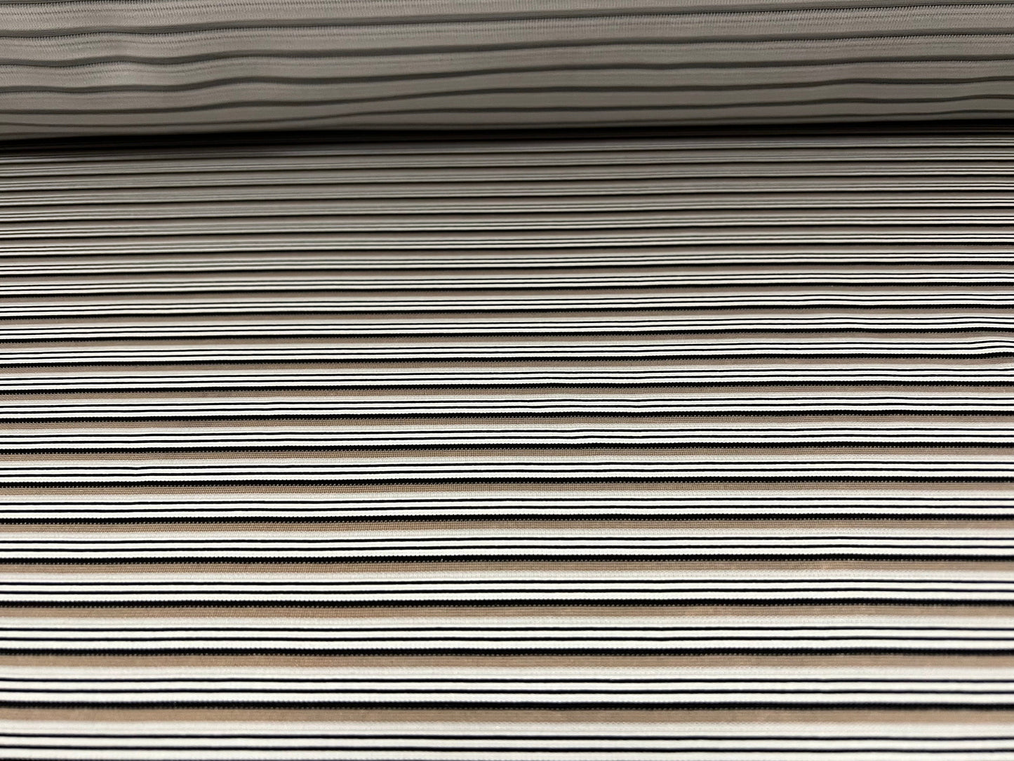 Spandex stretch rib jersey fabric, per metre - burnout stripe - black & white