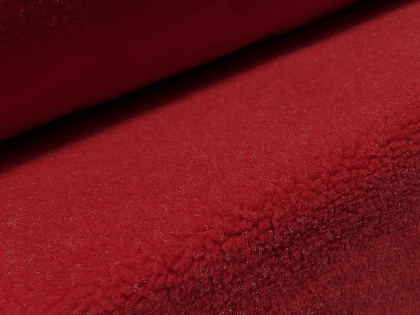 Heavyweight Borg Faux fur fabric, per metre - plain - red