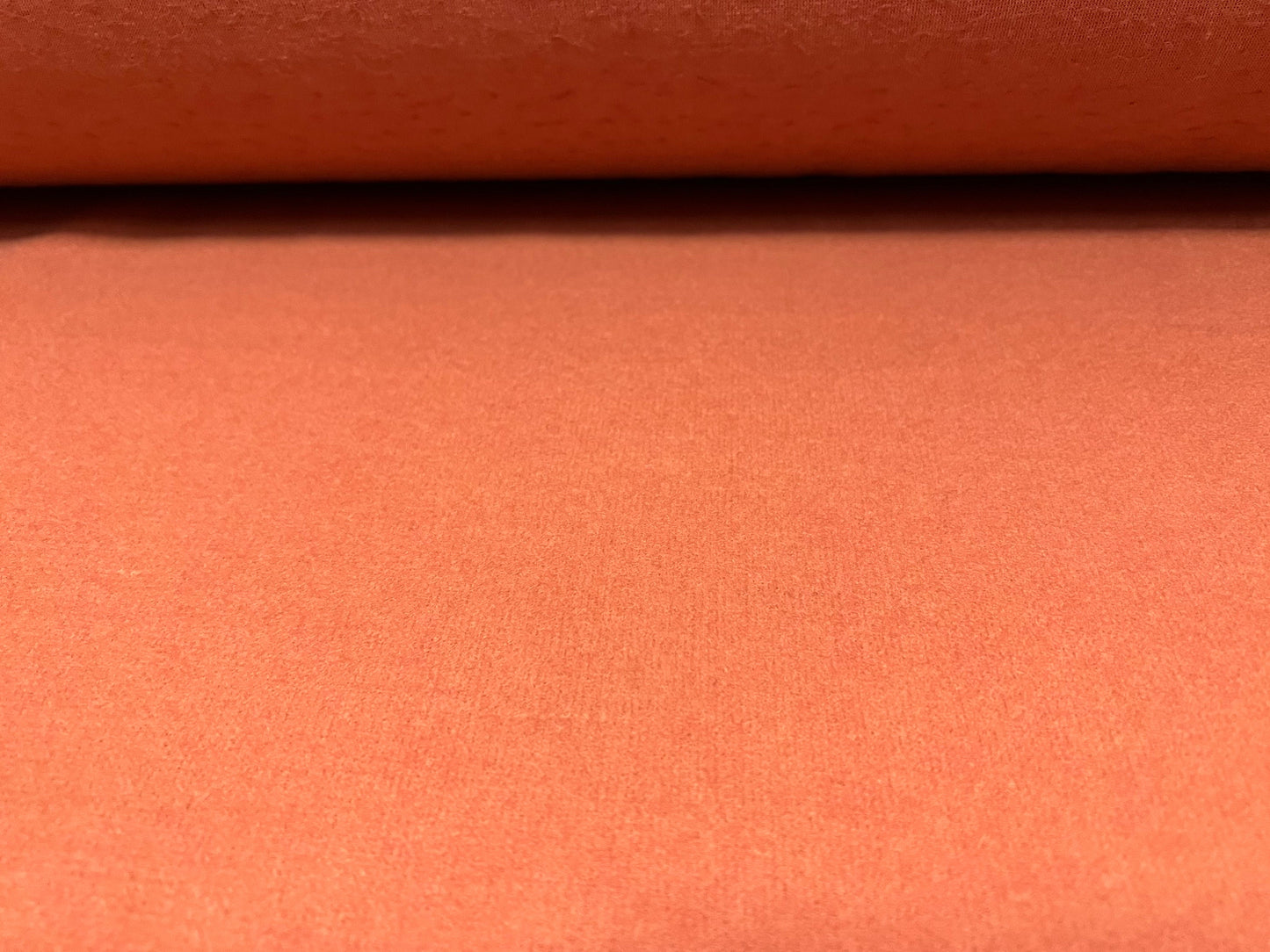 Wool blend flannel brushed coat jacket fabric, per metre - plain - light terracotta