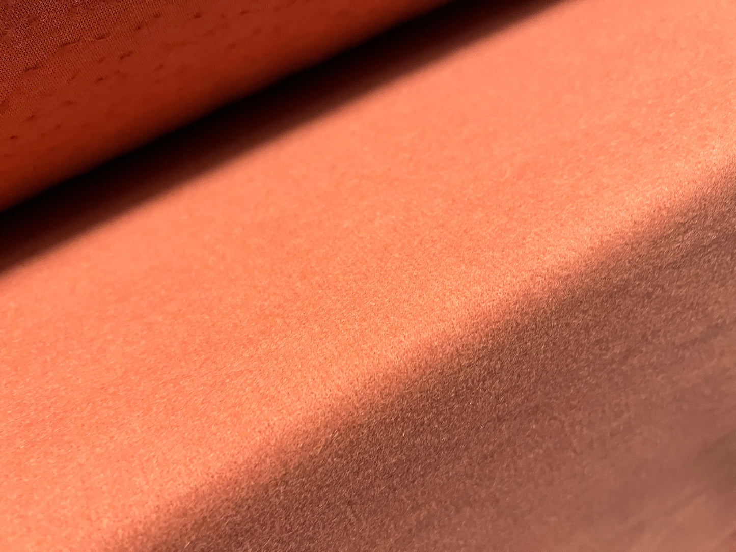 Wool blend flannel brushed coat jacket fabric, per metre - plain - light terracotta