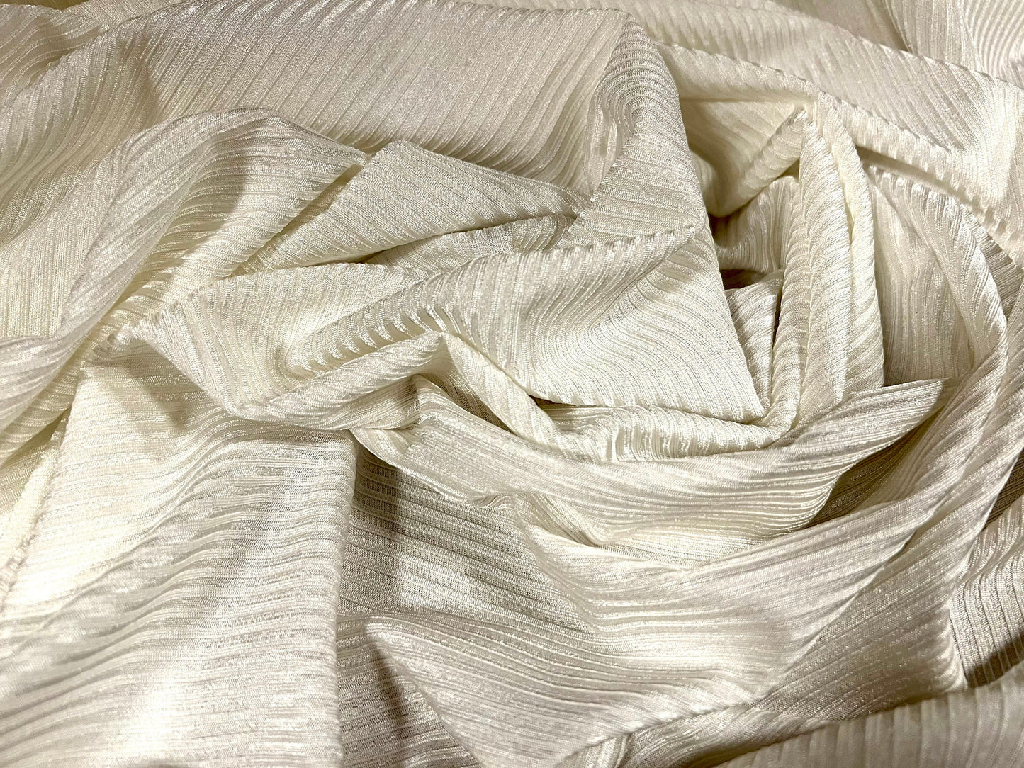 Spandex fine rib jersey fabric, per metre - plain - ivory white