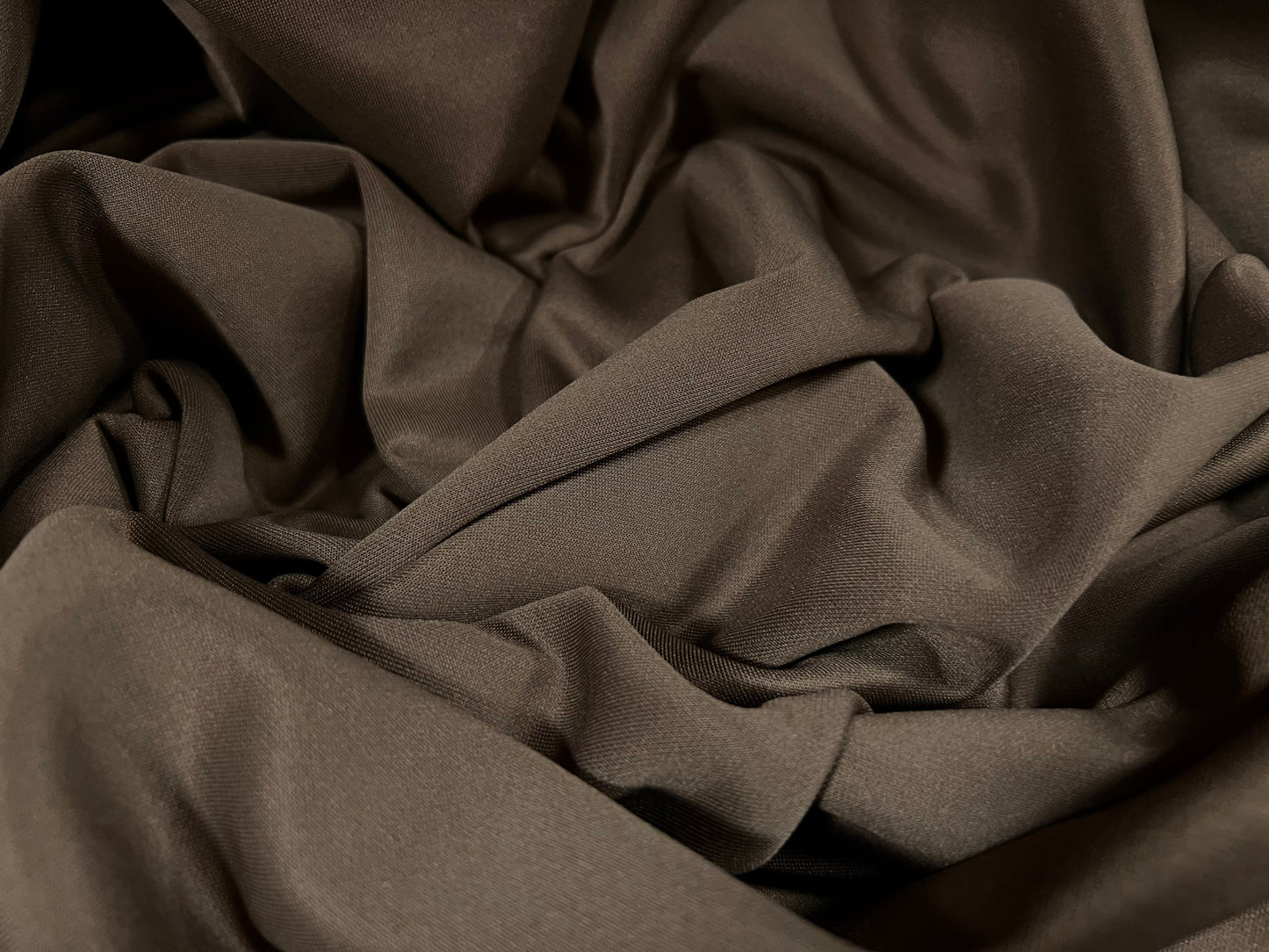Scuba stretch spandex neoprene style jersey fabric, per metre - plain - taupe brown
