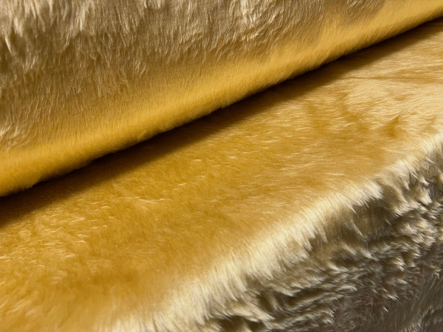 Faux fur fabric, per metre - medium pile - light gold