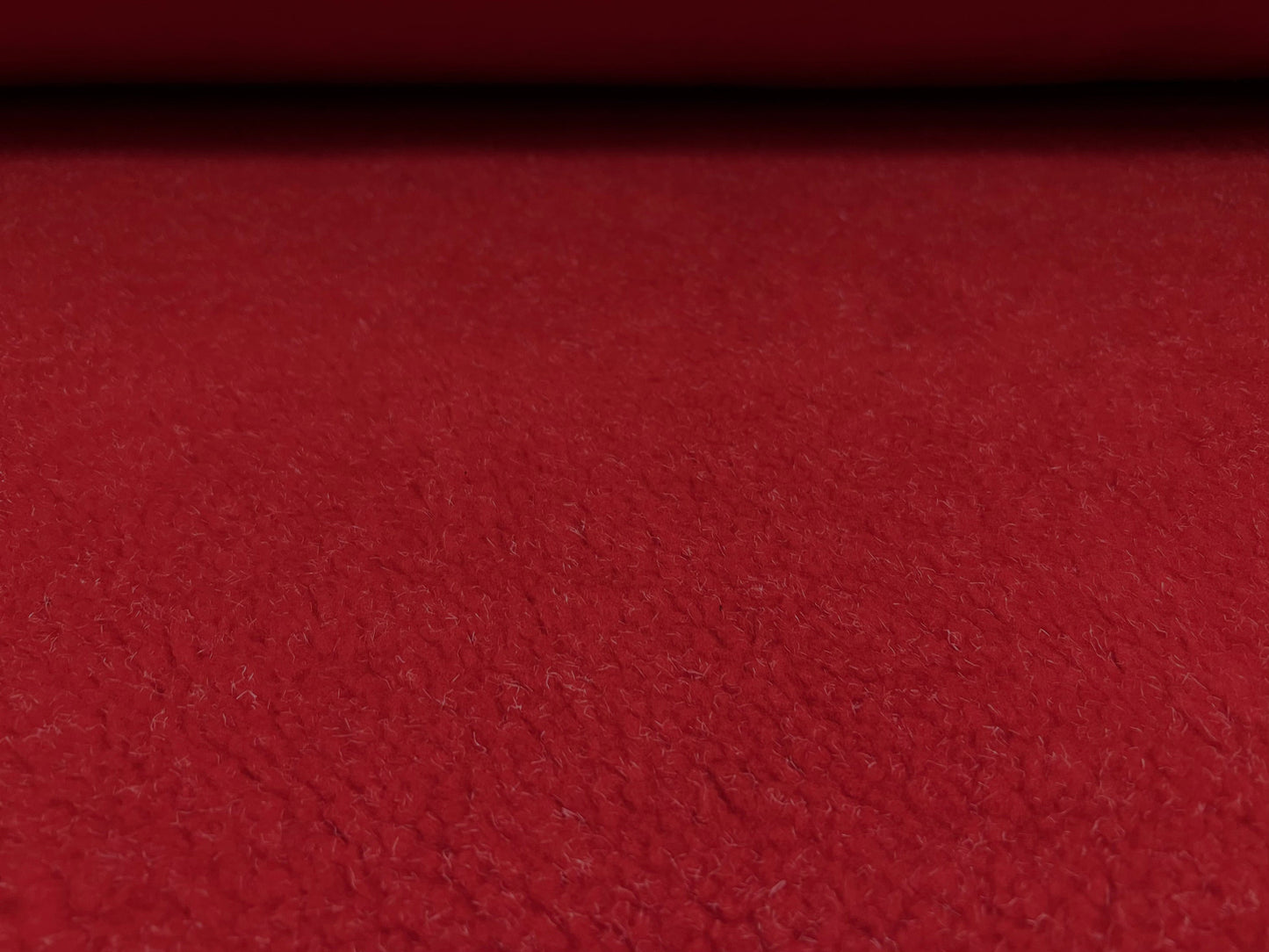 Heavyweight Borg Faux fur fabric, per metre - plain - red