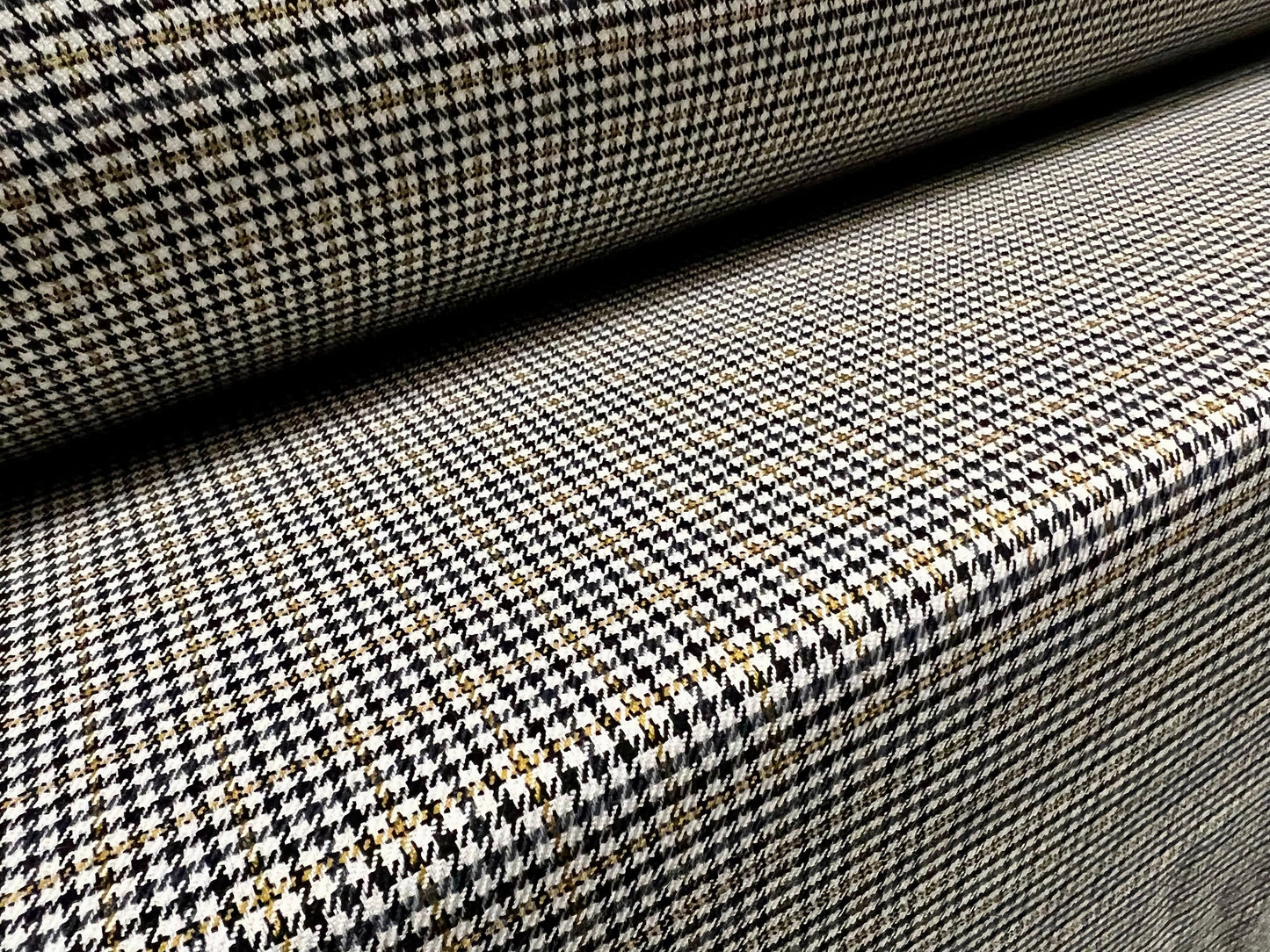 Wool blend stretch spandex woven fabric, per metre - country check design