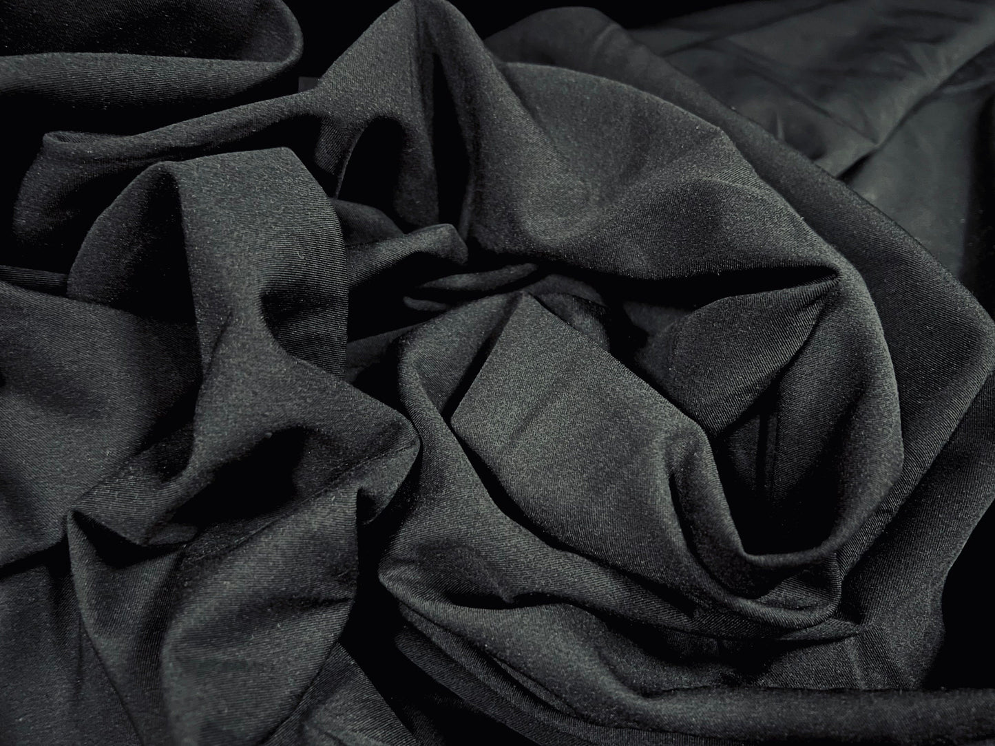Barcelona smooth stretch woven dress fabric, per metre - plain - black