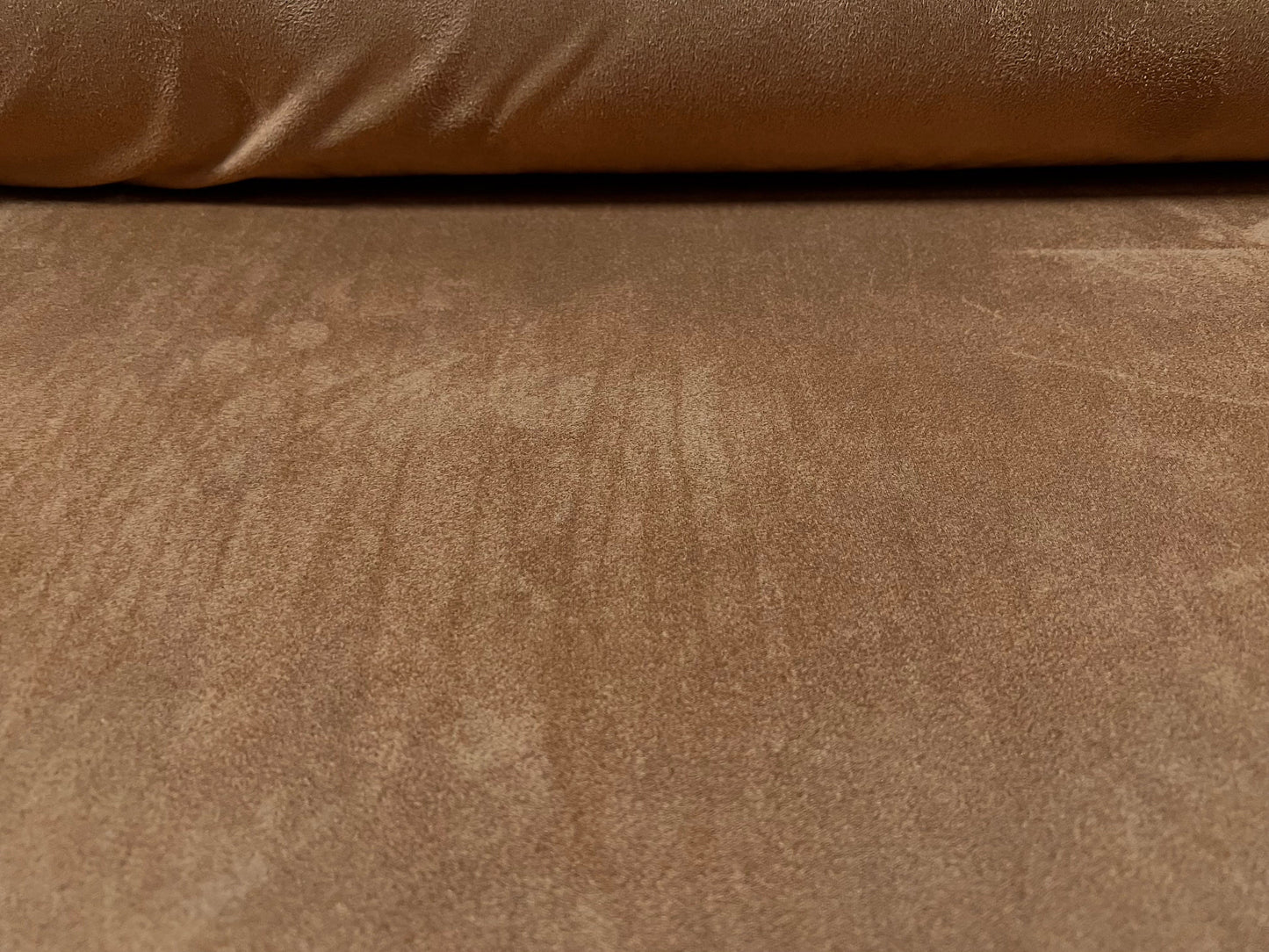 Faux suede jersey fabric, per metre - plain - toffee