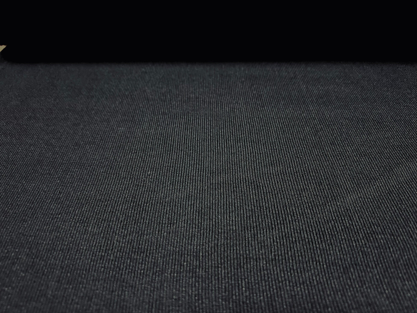 Cotton blend fine ribbed cuffing jersey fabric, per metre - plain - black