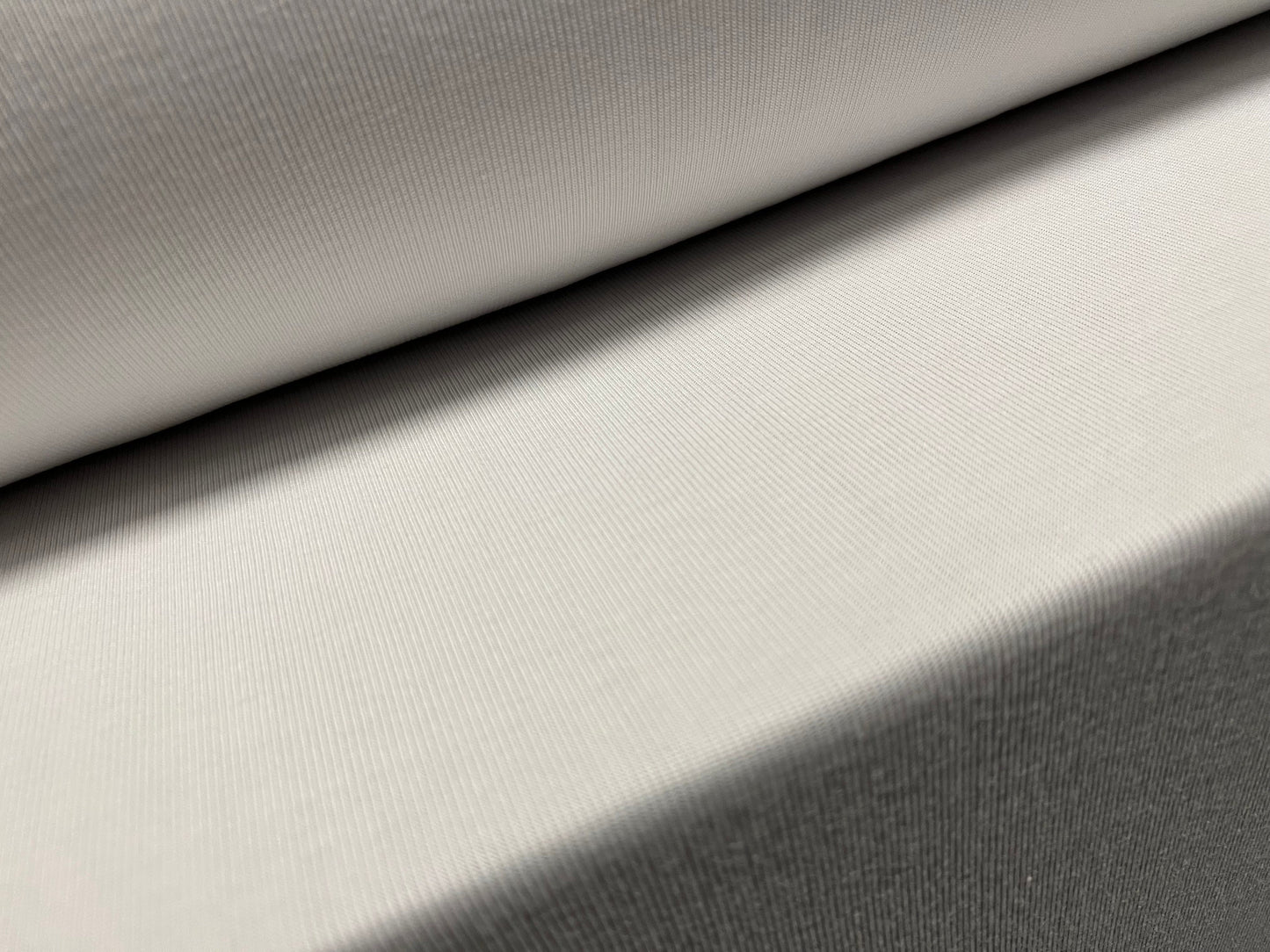 Fine rib jersey knit fabric, per metre - Plain - white