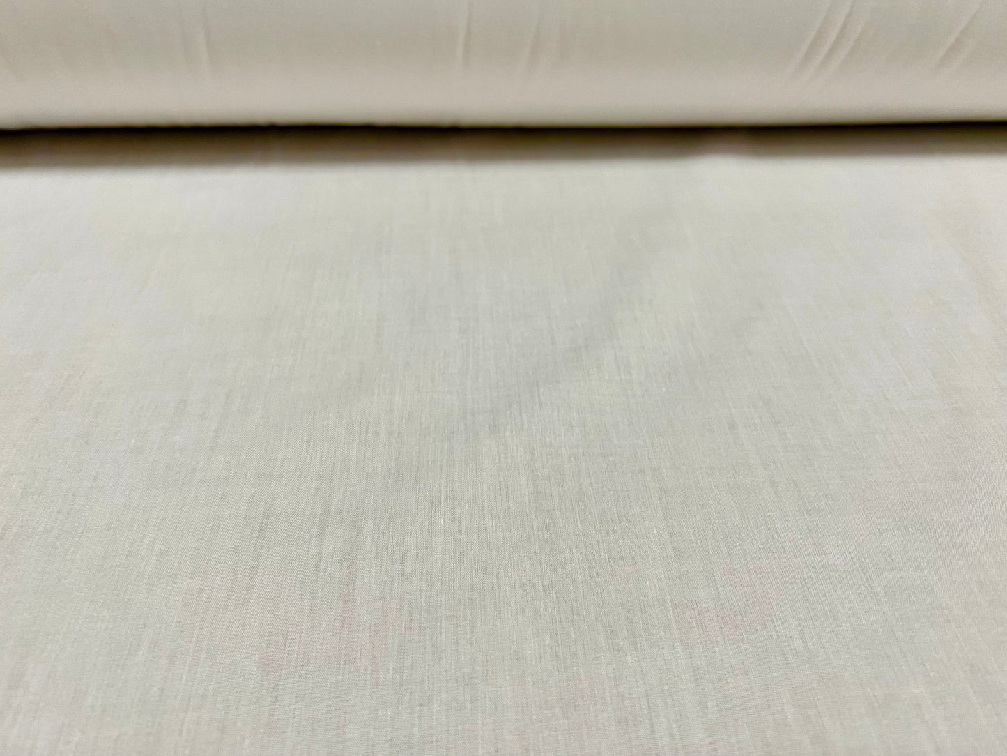 Polycotton woven shirt dress fabric, per metre - plain - 60 inches wide - ivory