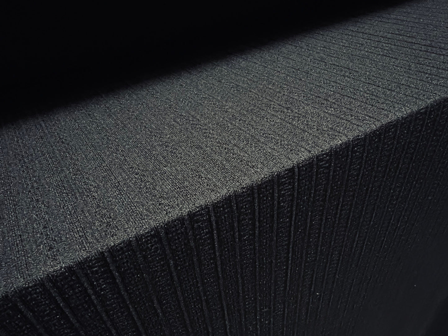 Lightweight stretch spandex jacquard single jersey fabric, per metre - pointelle stripe - black