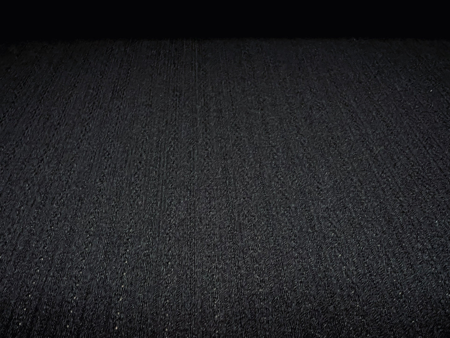 Lightweight stretch spandex jacquard single jersey fabric, per metre - pointelle stripe - black