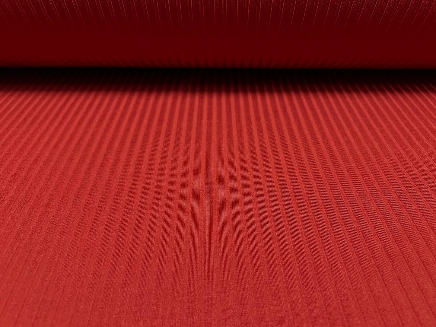 Stretch spandex rib bodycon jersey fabric, per metre - plain - brick red