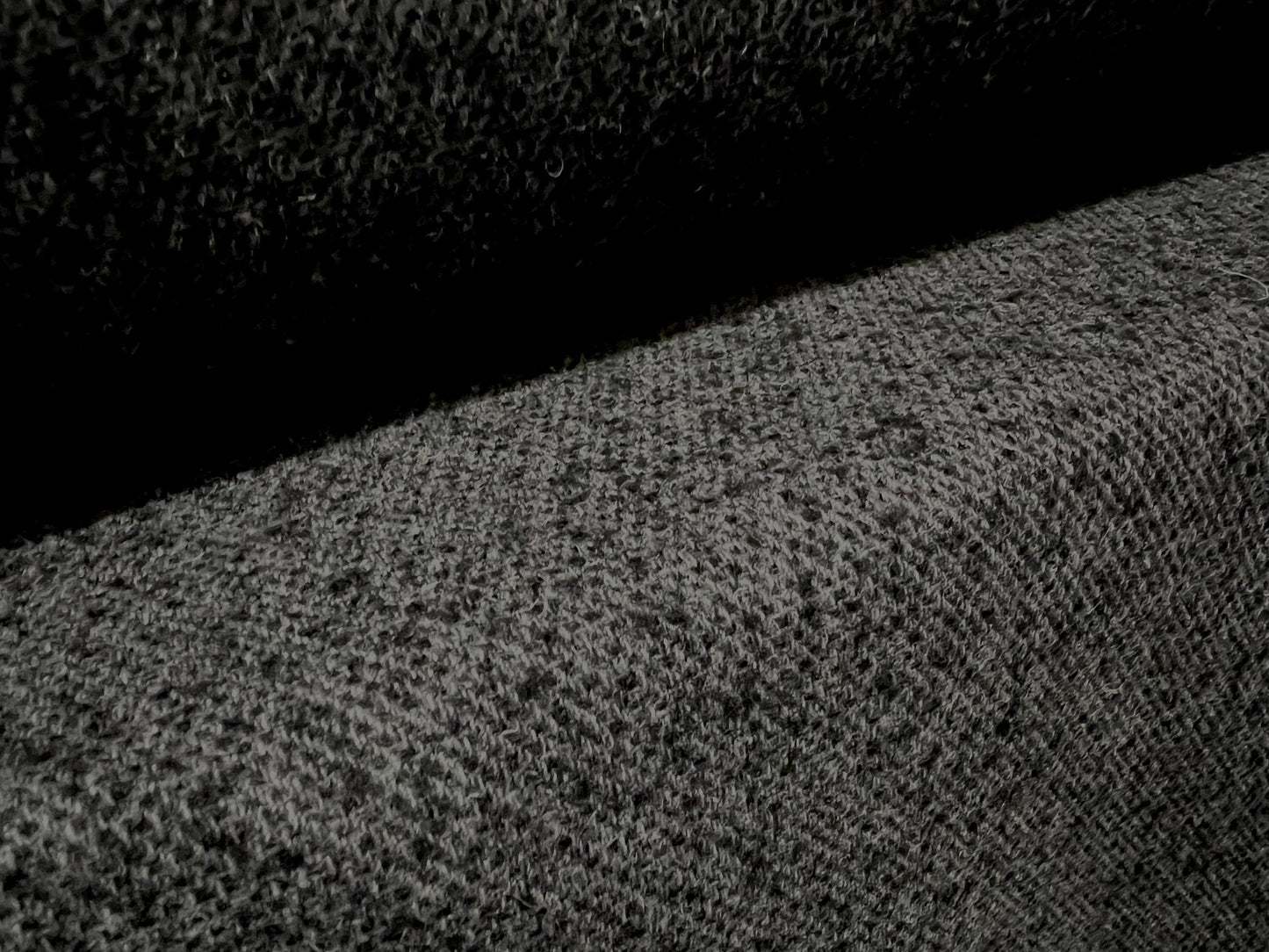 Wool blend slub coat jacket fabric, per metre - charcoal grey