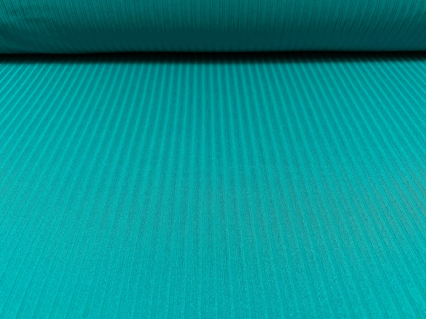 Spandex stretch rib jersey fabric, per metre - plain - peacock green