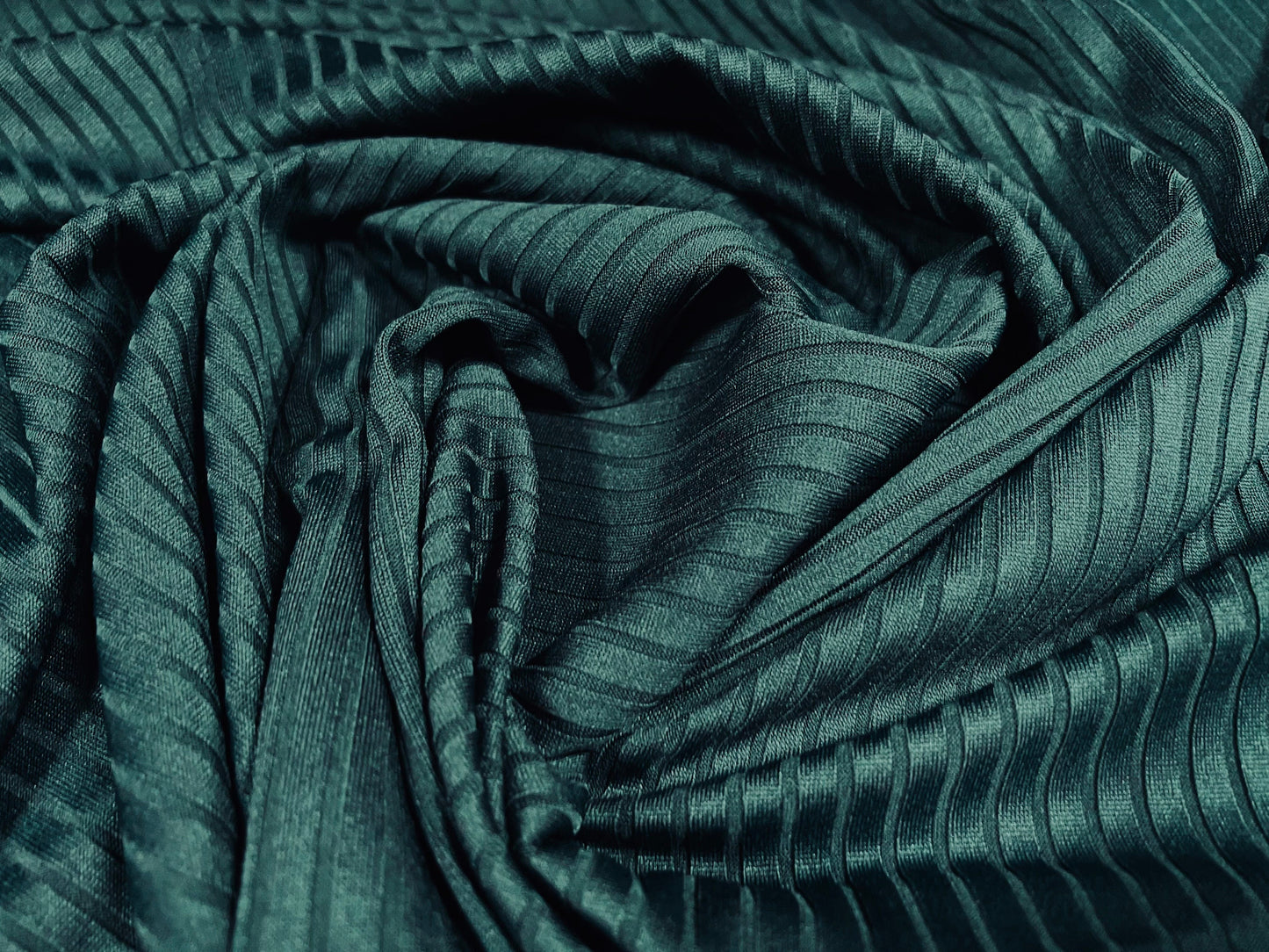 Spandex stretch rib jersey fabric, per metre - plain - teal