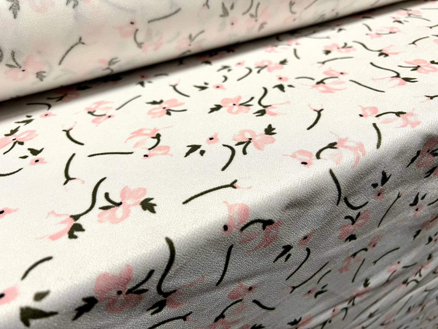 Valentino crepe spandex jersey fabric - similar to scuba - per metre - flower print - pink