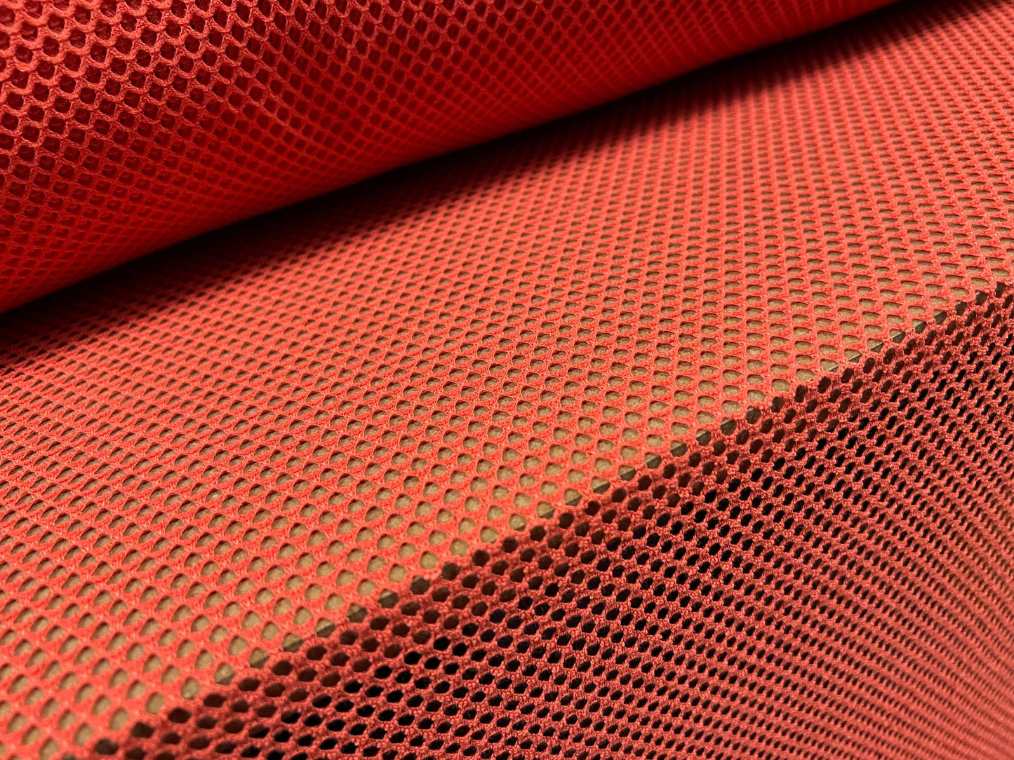 Fishnet stretch mesh jersey fabric, per metre - living coral