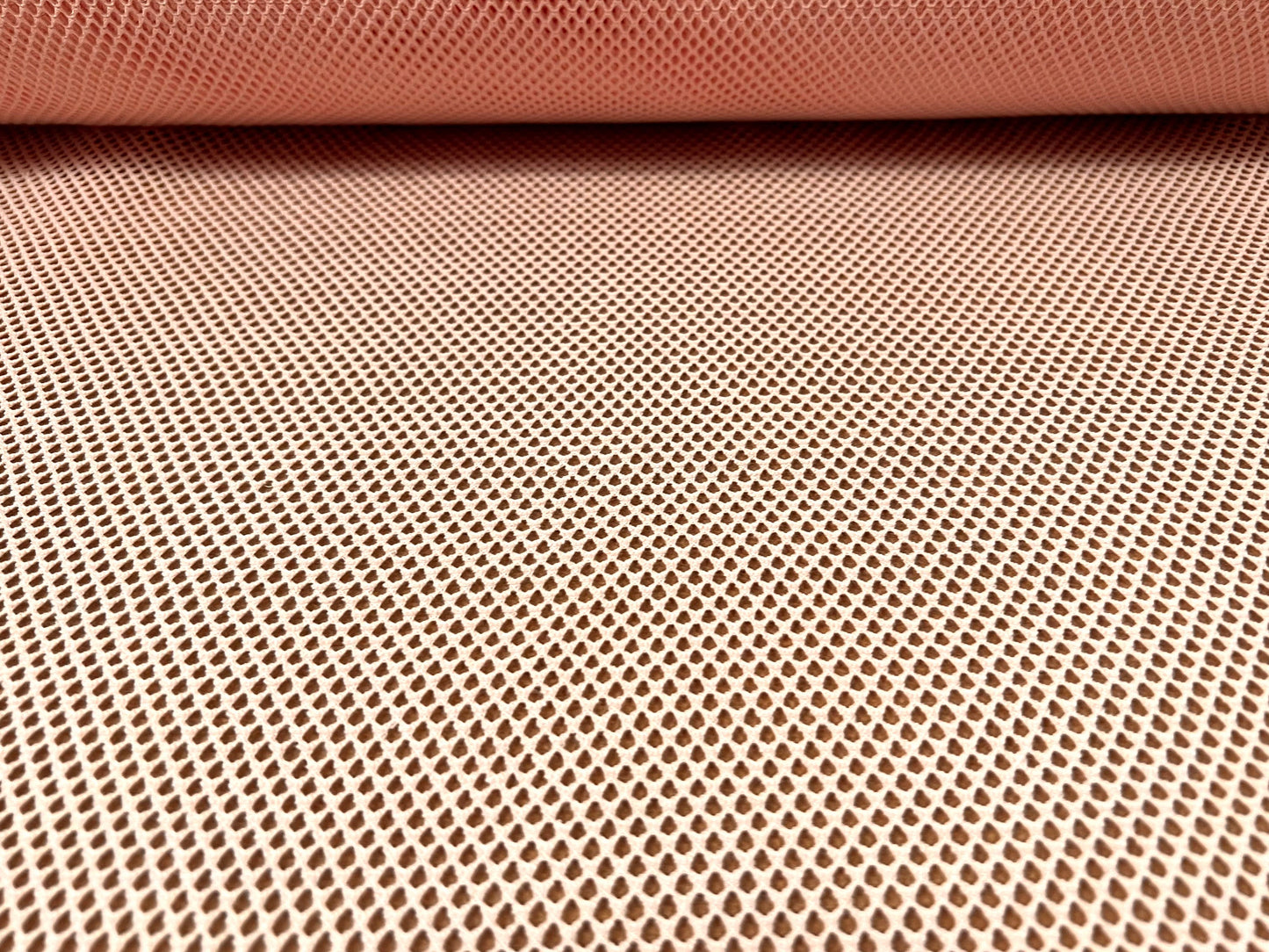 Fishnet stretch mesh jersey fabric, per metre - plain - blush
