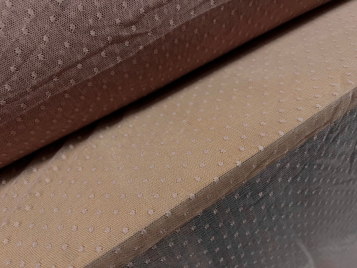 Dobby mesh net sheer lightweight fabric, per metre - dusky pink