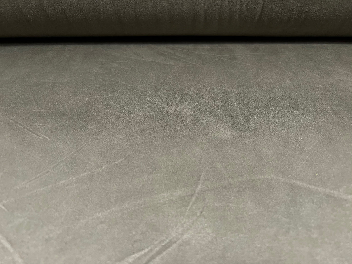 Faux suede stretch spandex jersey fabric, per metre - plain - sage