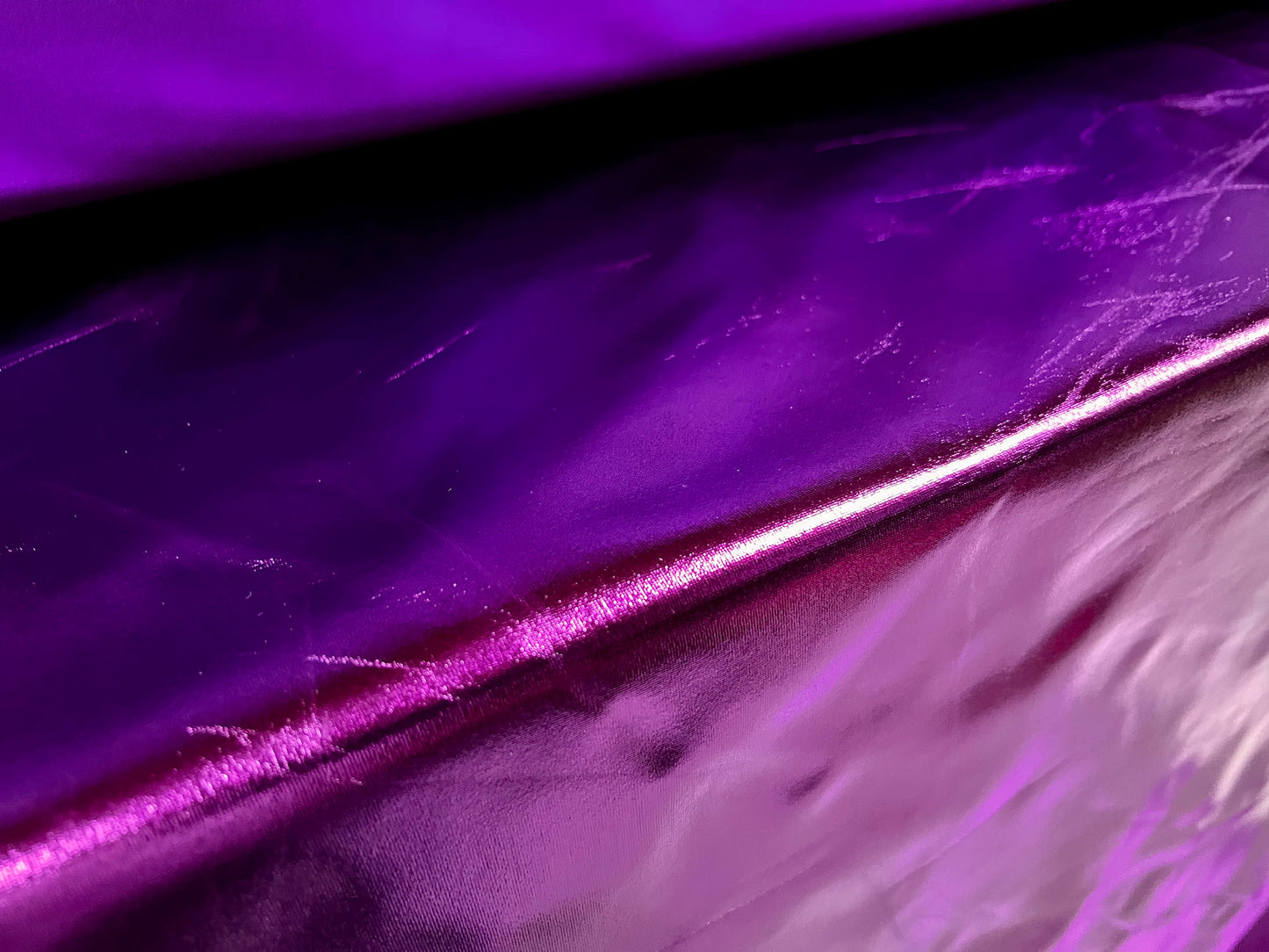 Stretch pvc lamé metallic jersey fabric, per metre - plain - purple