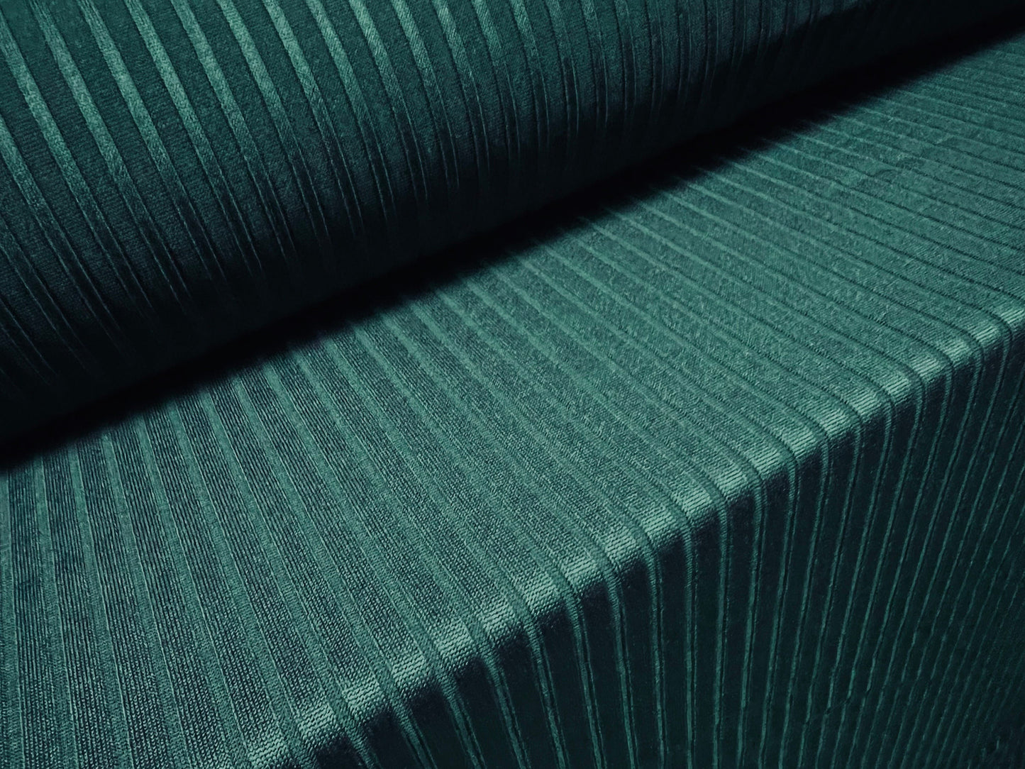 Spandex stretch rib jersey fabric, per metre - plain - teal
