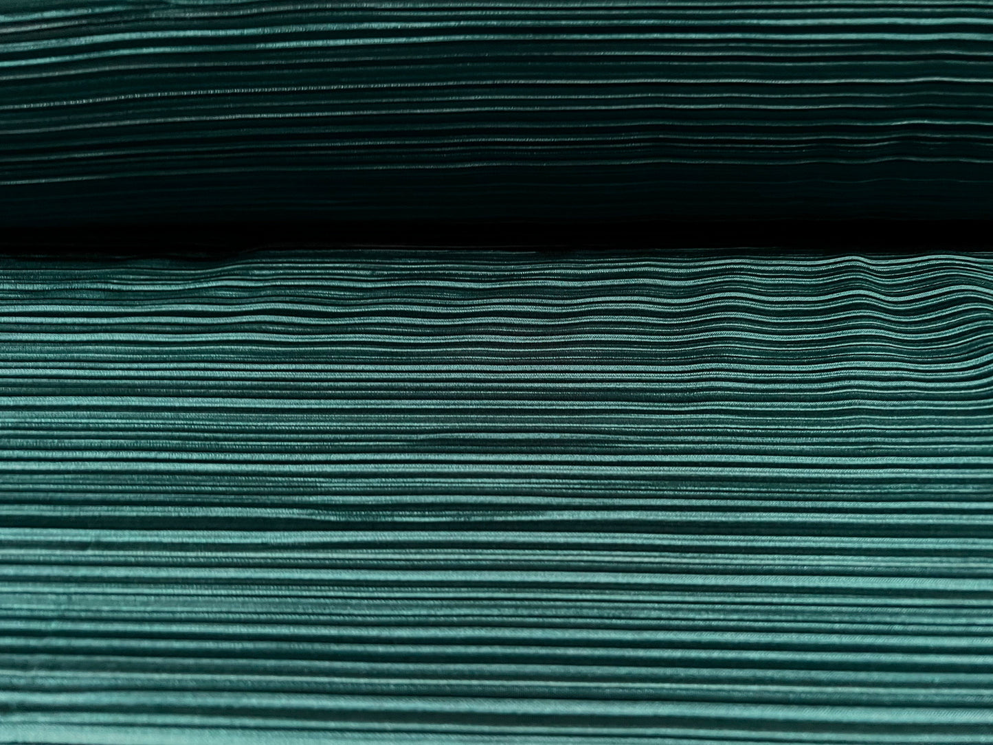 Plissé pleated stretch satin dress fabric, per metre - plain - peacock