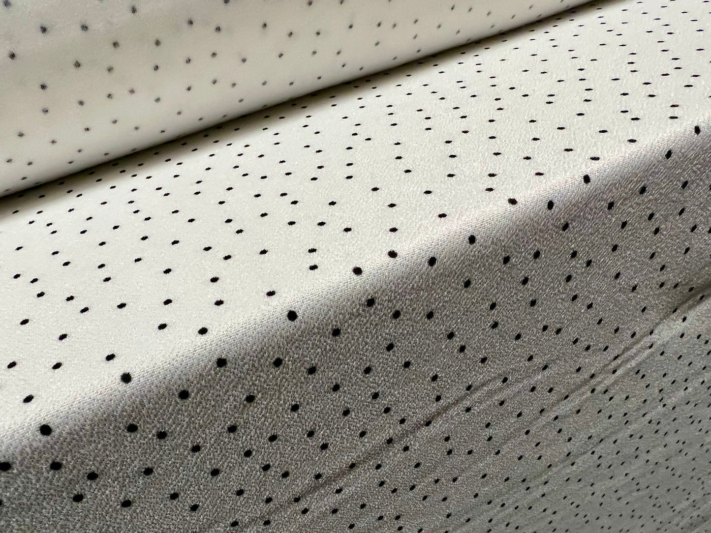 Valentino crepe spandex jersey fabric - similar to scuba - per metre - Pindot print - black & white