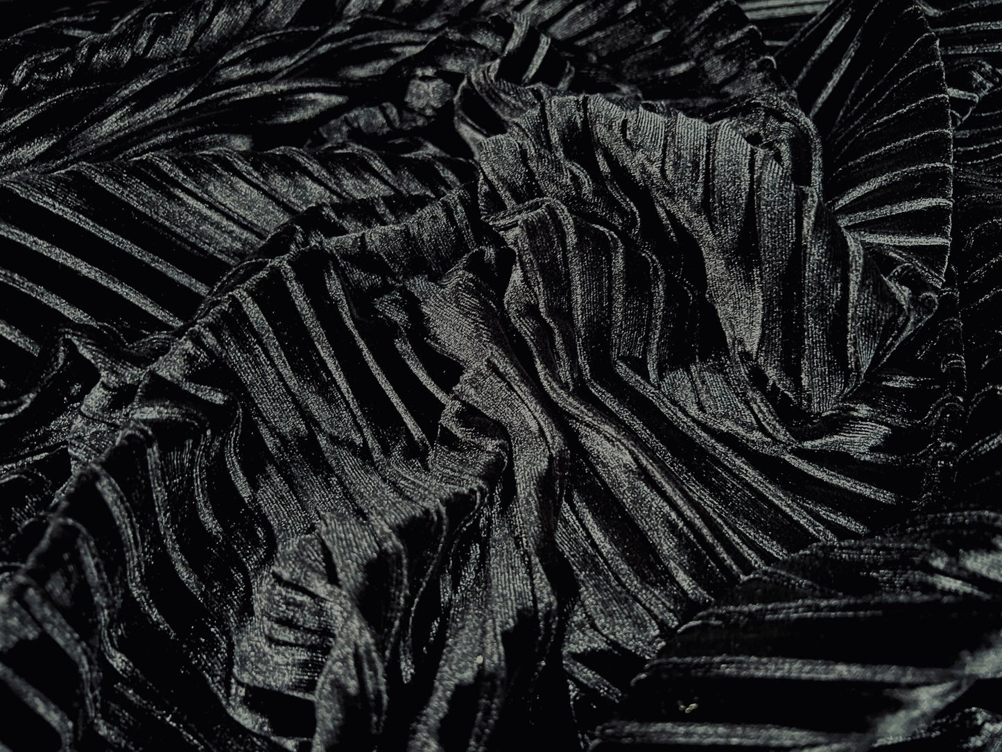 Spandex velvet stretch fabric, per metre - burnout stripe - black