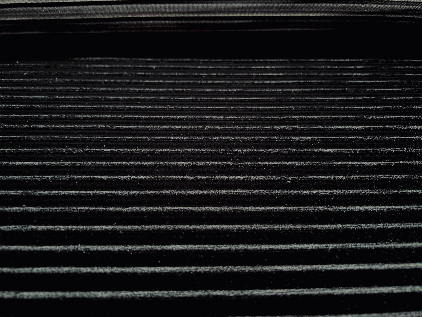 Spandex velvet stretch fabric, per metre - burnout stripe - black