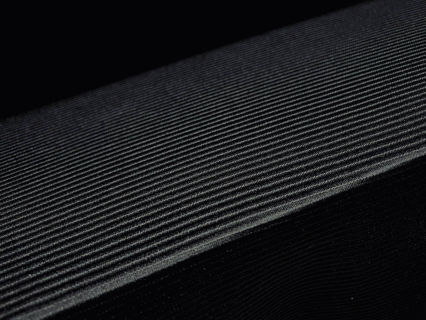 Coated Ottoman rib spandex jersey fabric, per metre - plain - black