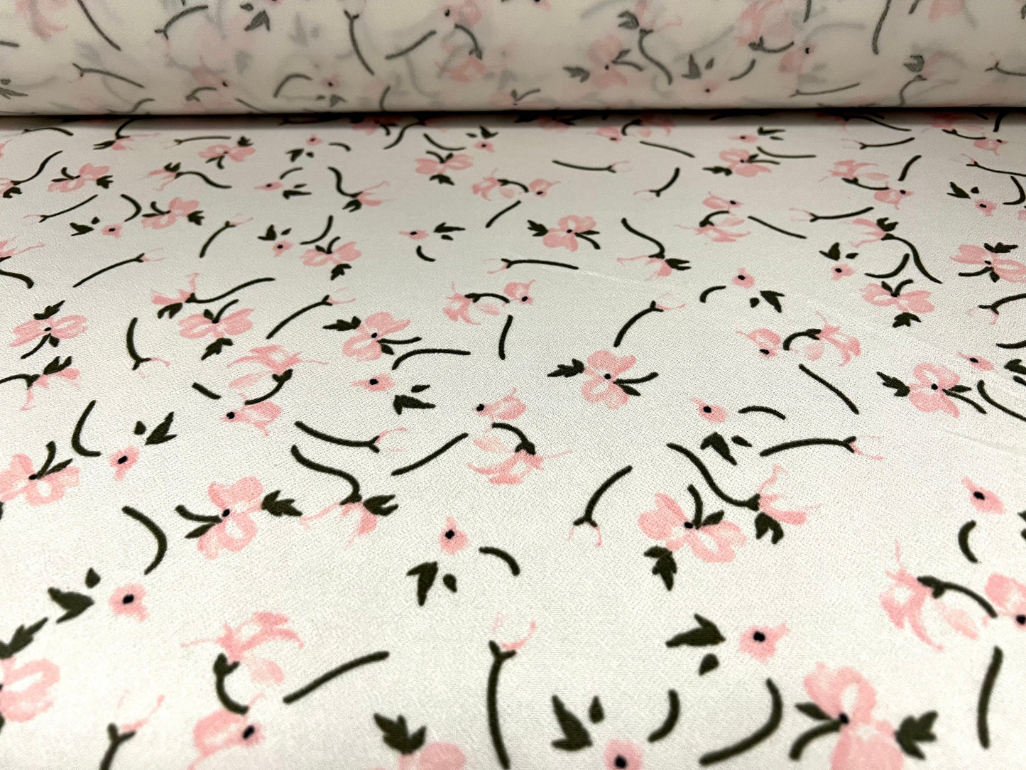 Valentino crepe spandex jersey fabric - similar to scuba - per metre - flower print - pink