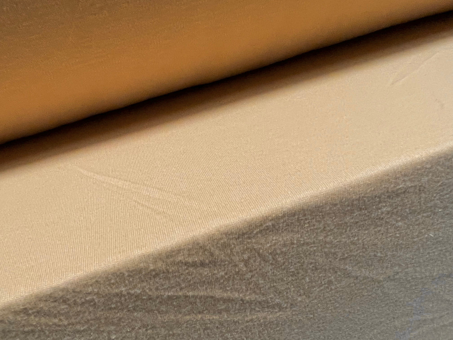 100% Cotton interlock jersey fabric, per metre - plain - sand