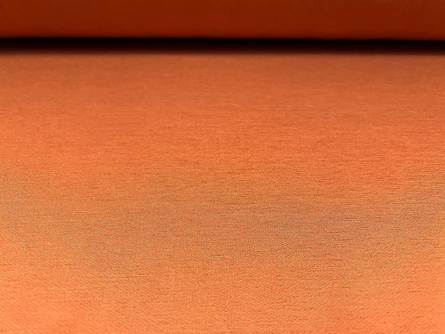 Soft handle loopback stretch spandex jersey fabric, per metre - plain - terracotta