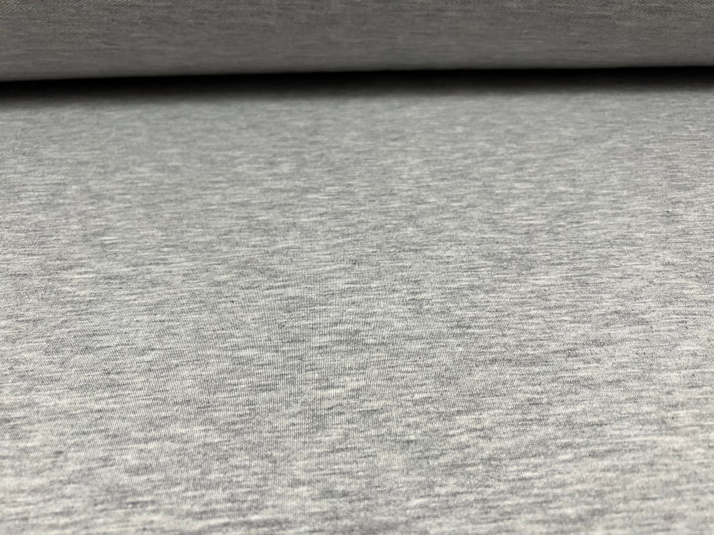 Soft handle loopback stretch spandex jersey fabric, per metre - plain - grey marl