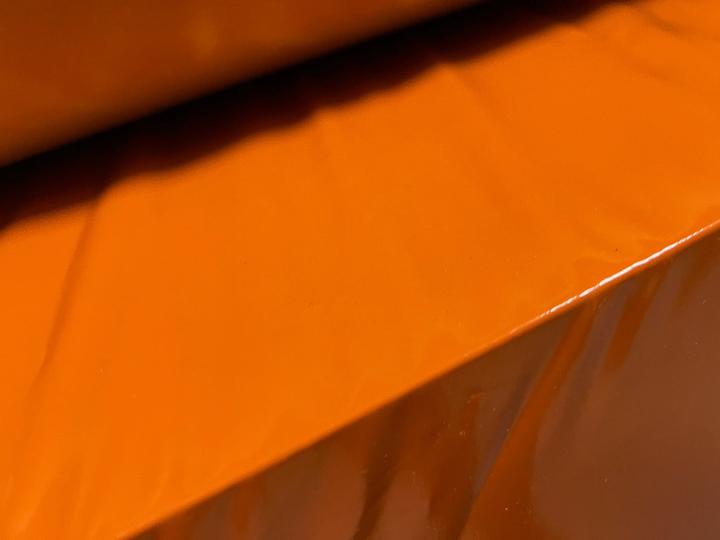 High gloss pvc fabric with comfort stretch, per metre - plain - terracotta
