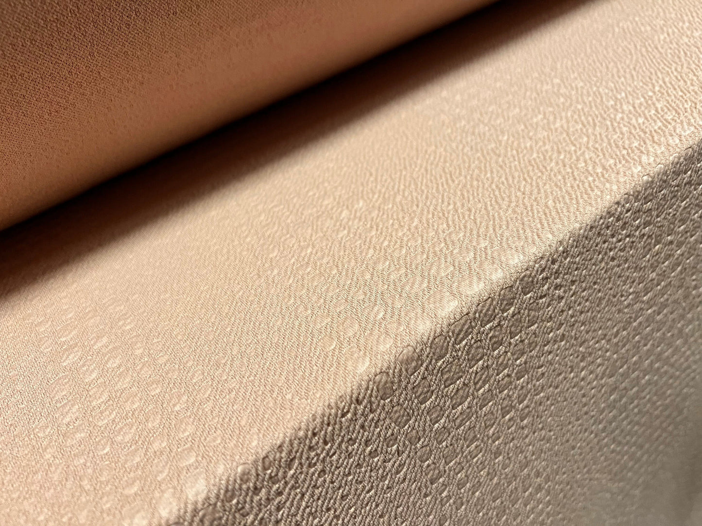 Textured Scuba neoprene style spandex jersey fabric, per metre - embossed crocodile design - nude