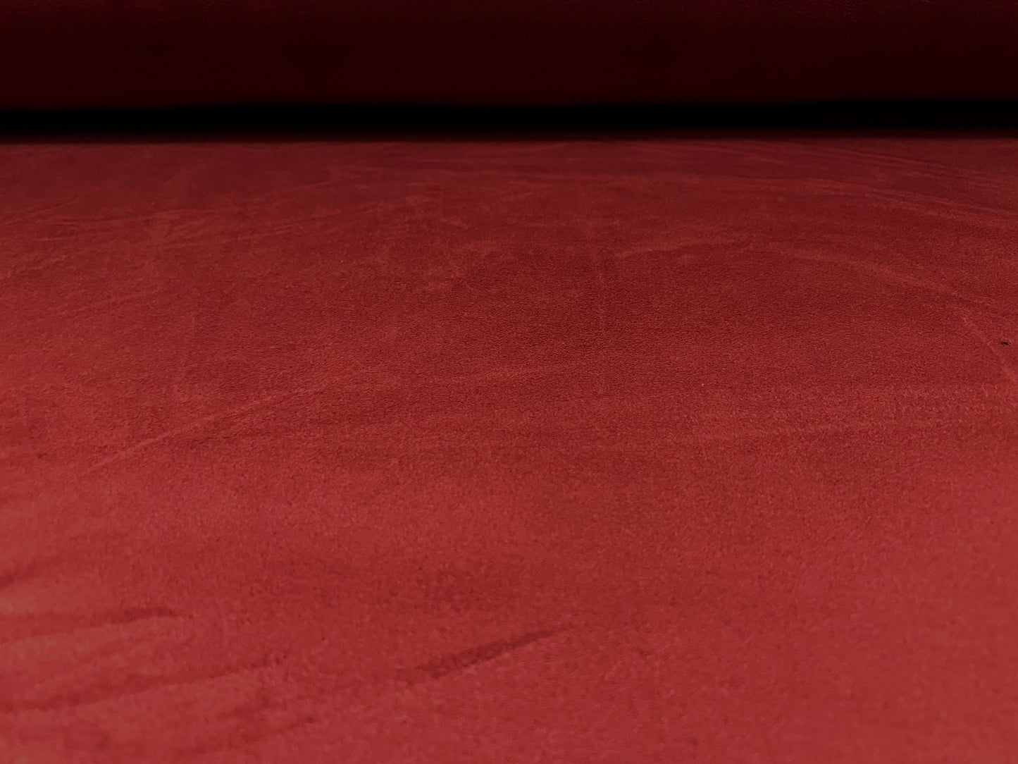 Faux suede stretch spandex jersey fabric, per metre - plain - rust