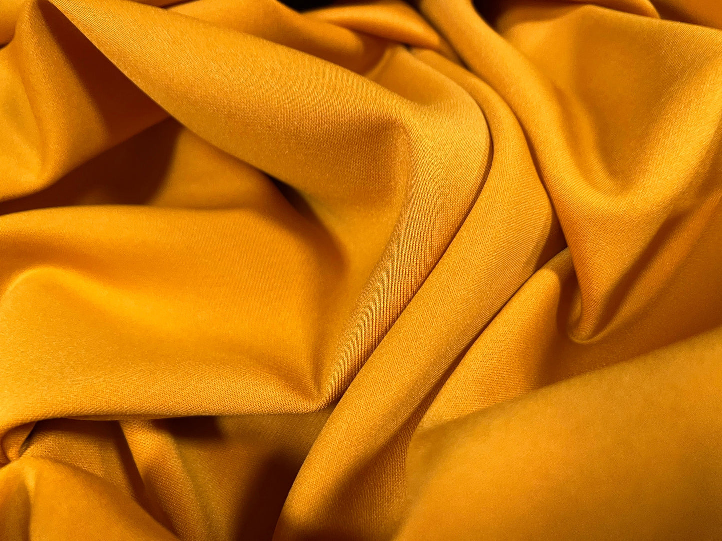 Scuba stretch neoprene style Spandex double jersey fashion fabric, per metre - plain - saffron