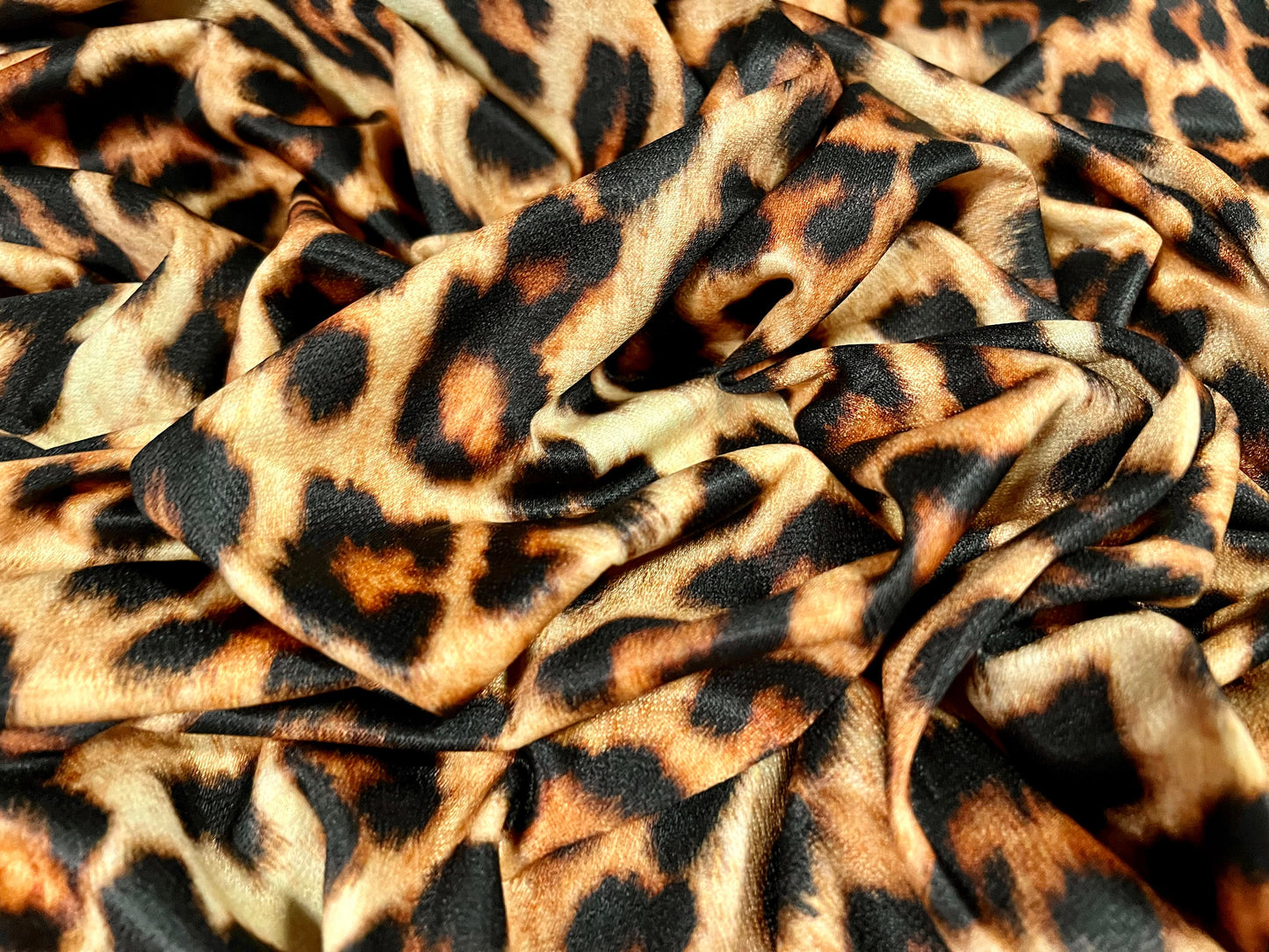 Valentino crepe spandex jersey fabric - similar to scuba - per metre - Leopardskin print - gold & brown