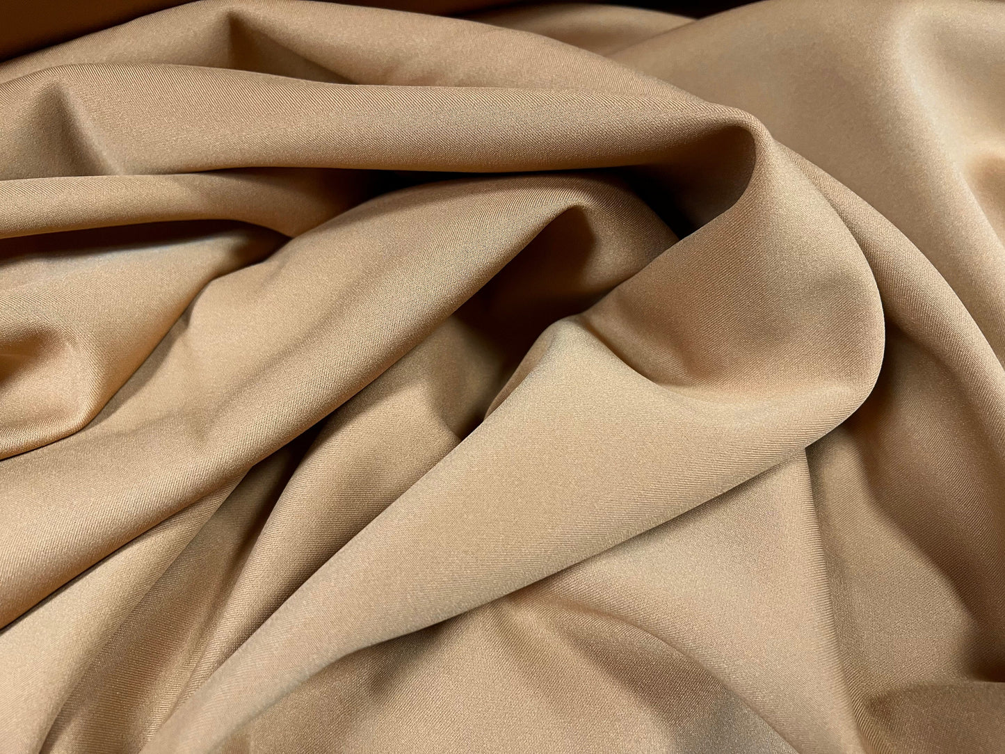 Scuba stretch neoprene style Spandex double jersey fashion fabric, per metre - plain - light brown
